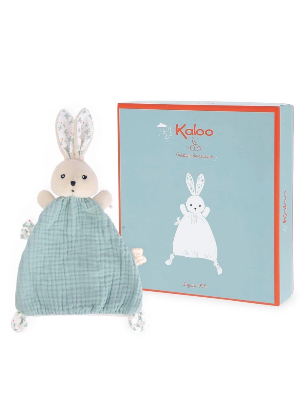 NIB  Kaloo Doddou Rabbit Dove Blue Bunny Comforter Plush Toy
